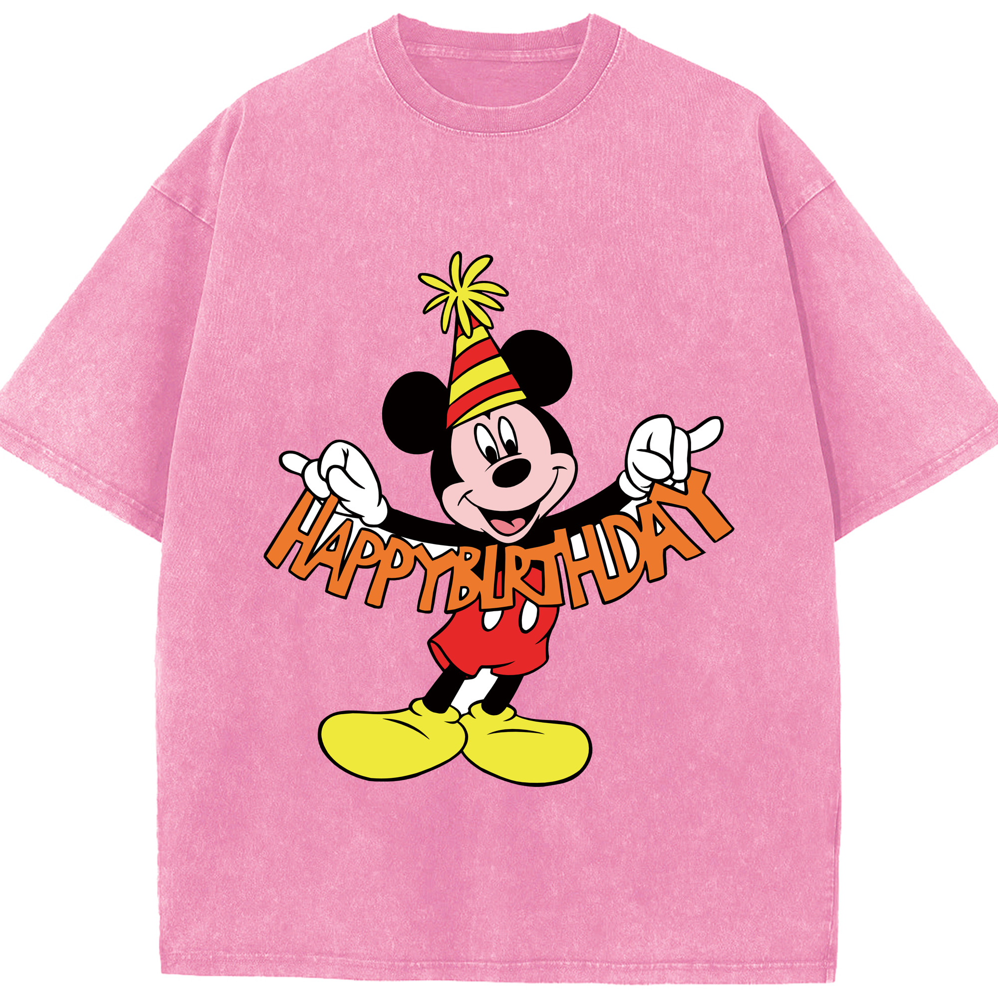 （画像用） ミッキーマウス Mickey Mouse 綿100% ヴィンテージ風 半袖Tシャツ（フロントプリント）